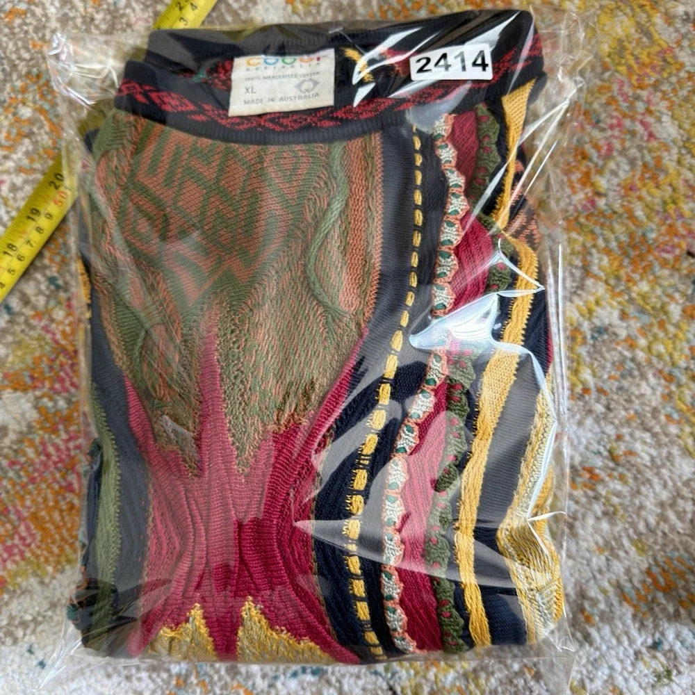 Vintage 90s Coogi Australia 3D Knit Crewneck Sweater Multicolored Size XL